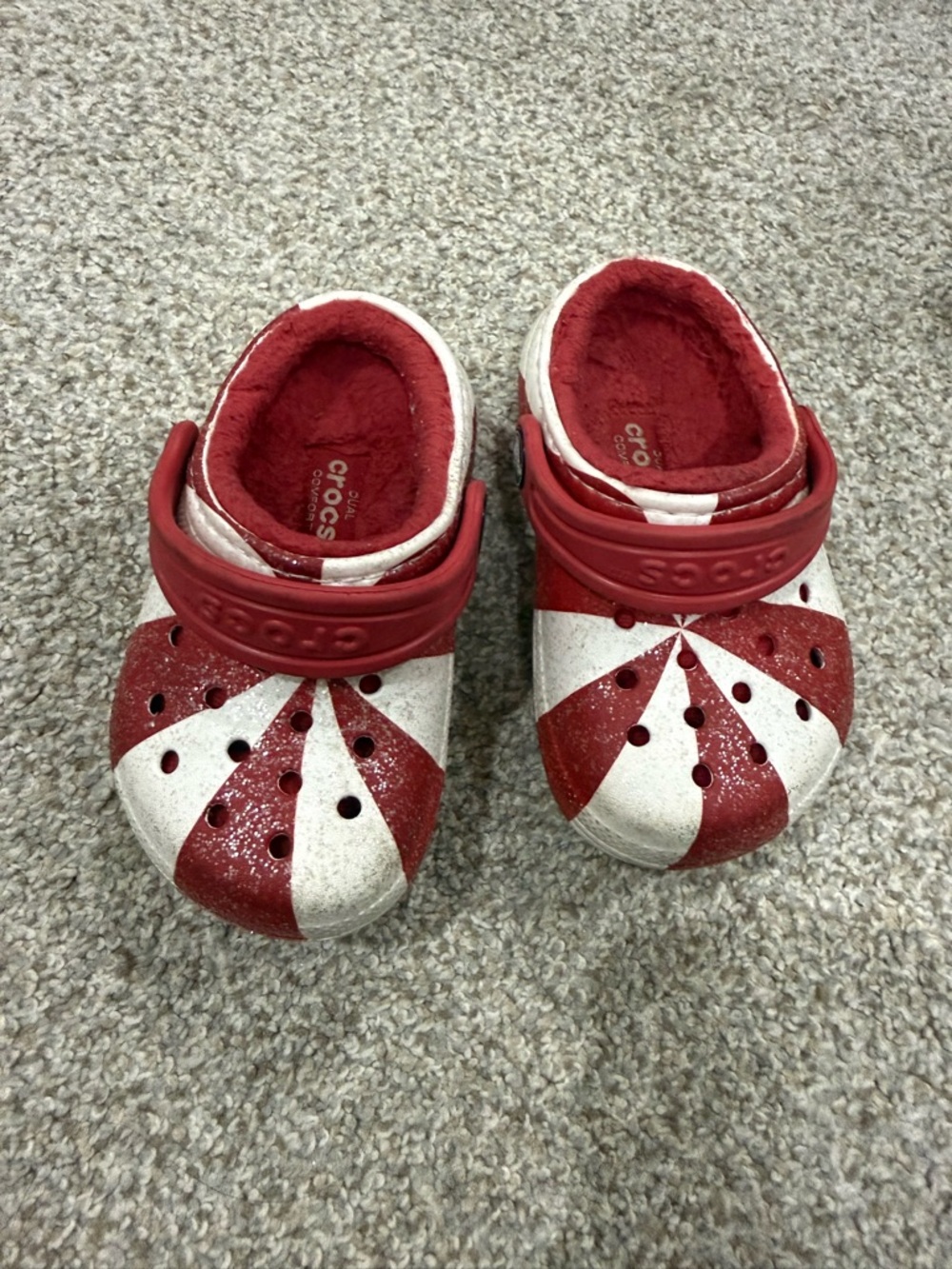 CROCS Kids Red and White Starburst Clog Sandals